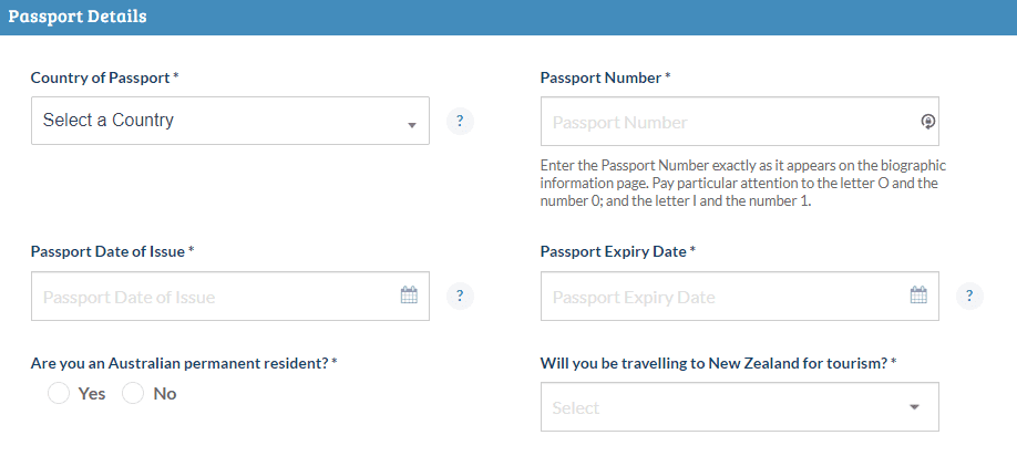 Passport details